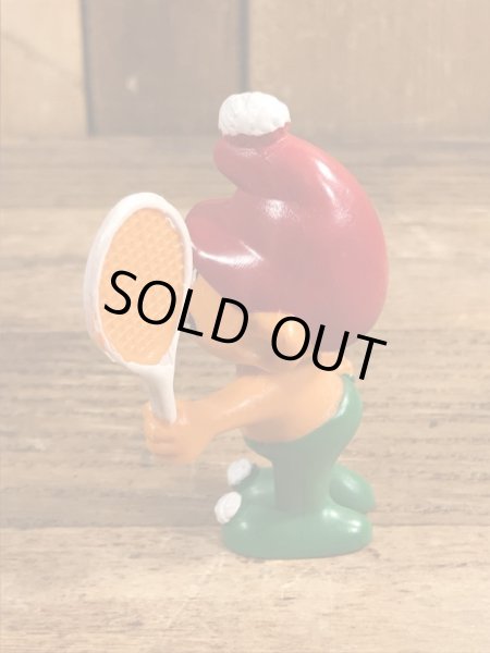 70’sのテニスをしているグノームファミリーのヴィンテージのPVC製フィギュア