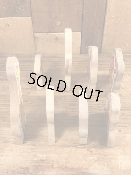 90’sのセサミストリートと動物のヴィンテージのウッドブロック