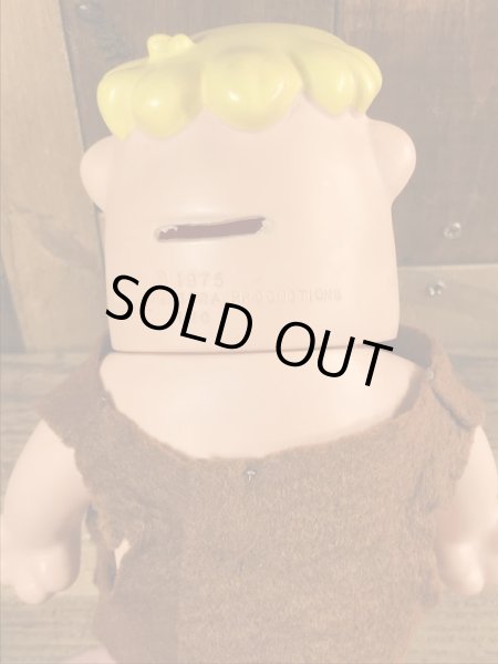 70年代頃のフリントストーンのバーニーのビンテージのコインバンクドール