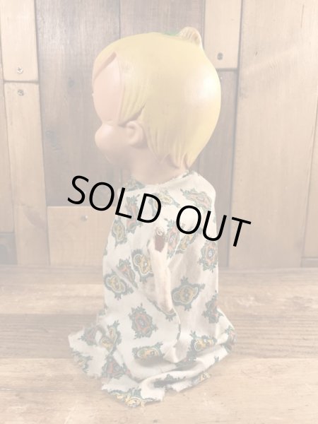 60’sのフリントストーンのバンバンのヴィンテージのハンドパペット人形