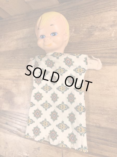 60’sのフリントストーンのバンバンのヴィンテージのハンドパペット人形