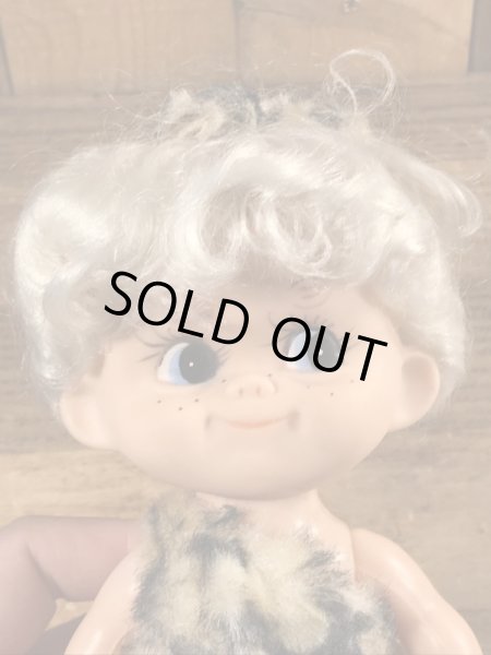 60~70年代頃のフリントストーンに似た原始人のビンテージのドール