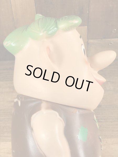 60年代頃のフリントストーンのバーニーのビンテージのラバーフィギュア