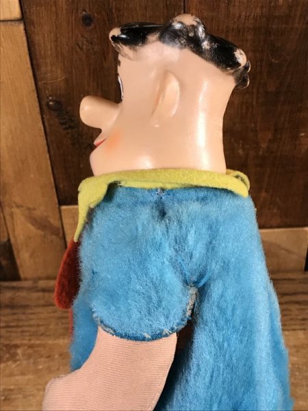 60年代頃のフリントストーンのフレッドのビンテージのラバーフェイスドール