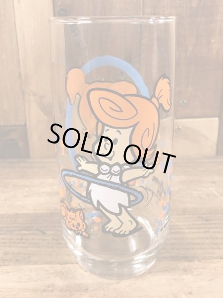 80’sのフリントストーンキッズのウィルマのヴィンテージのガラスコップ