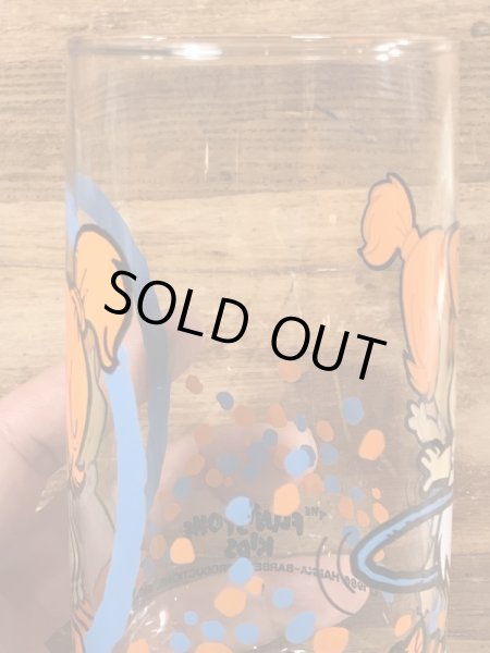 80年代頃のフリントストーンキッズのウィルマのビンテージのグラス