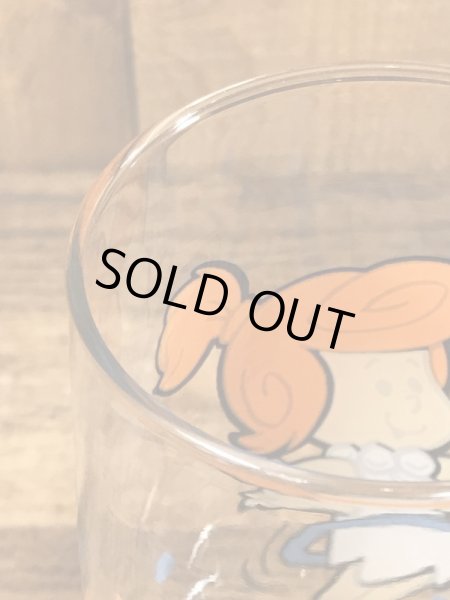 80年代頃のフリントストーンキッズのウィルマのビンテージのグラス