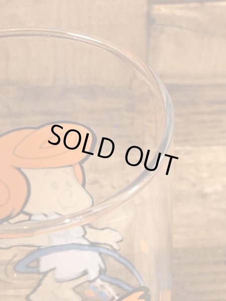 80’sのフリントストーンキッズのウィルマのヴィンテージのガラスコップ