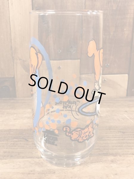 80’sのフリントストーンキッズのウィルマのヴィンテージのガラスコップ