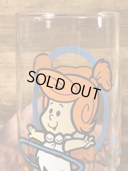 80年代頃のフリントストーンキッズのウィルマのビンテージのグラス