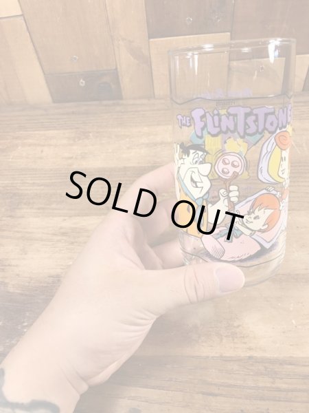 90’sのフリントストーンのヴィンテージのガラスコップ