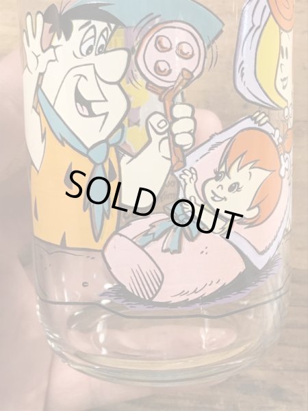 90’sのフリントストーンのヴィンテージのガラスコップ