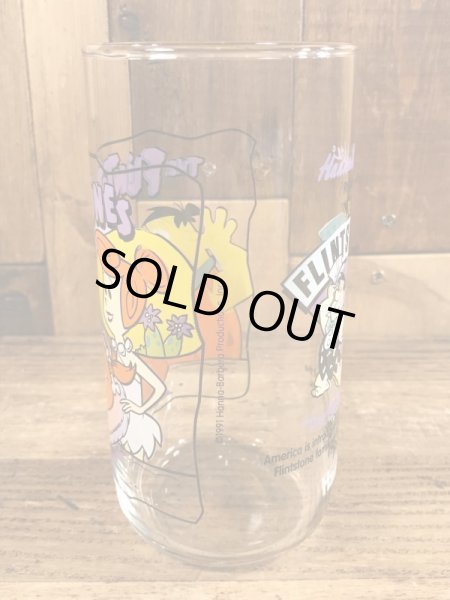 90’sのフリントストーンのヴィンテージのガラスコップ