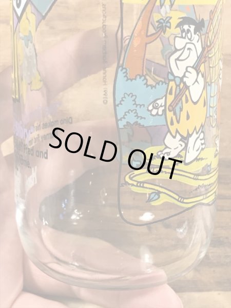 90’sのフリントストーンのヴィンテージのガラスコップ