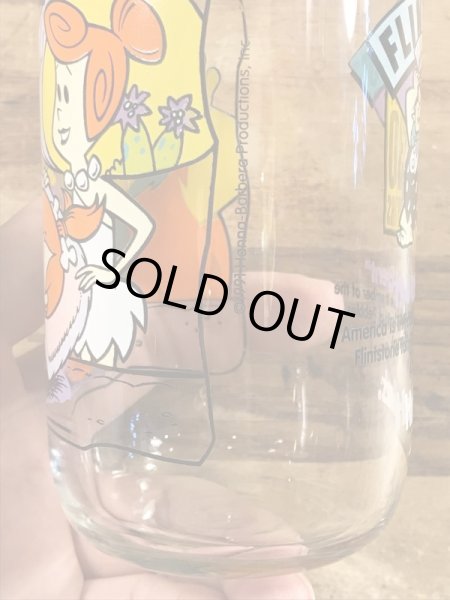 90’sのフリントストーンのヴィンテージのガラスコップ