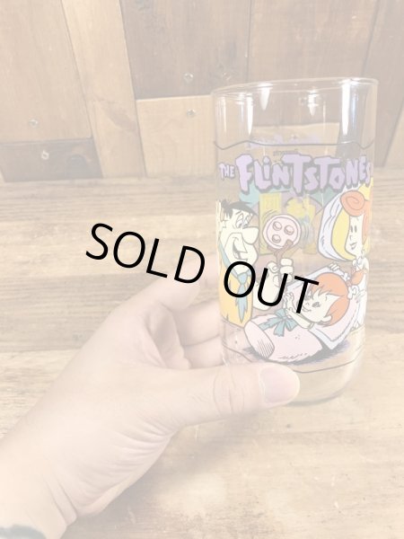 90’sのフリントストーンのヴィンテージのガラスコップ