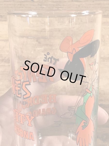 70年代頃のフリントストーンのビンテージのガラスコップ