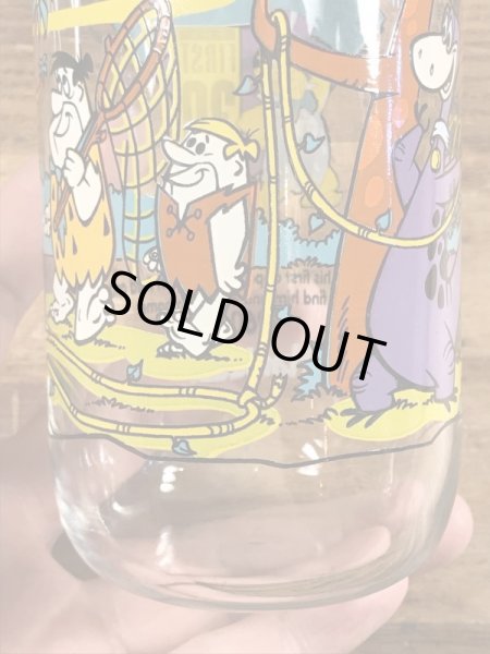 90’sのフリントストーンのヴィンテージのガラスコップ