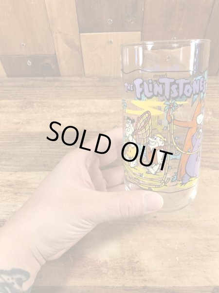 90’sのフリントストーンのヴィンテージのガラスコップ