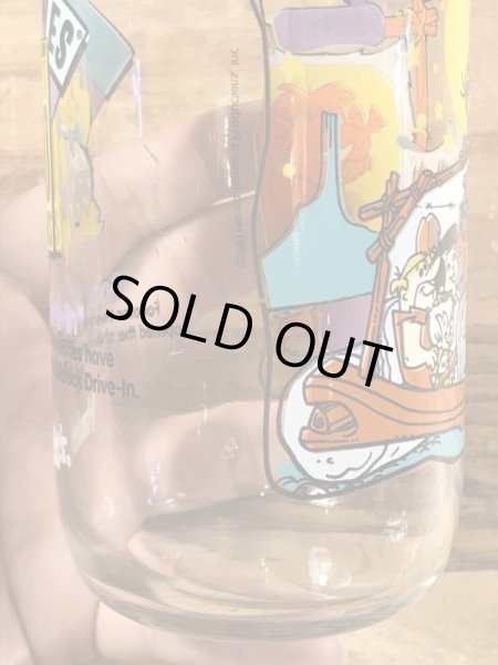 90’sのフリントストーンのヴィンテージのガラスコップ