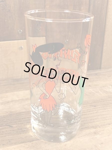 70年代頃のフリントストーンのビンテージのガラスコップ