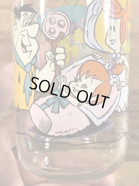 90’sのフリントストーンのヴィンテージのガラスコップ