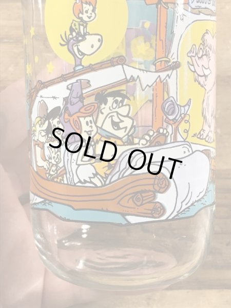 90’sのフリントストーンのヴィンテージのガラスコップ