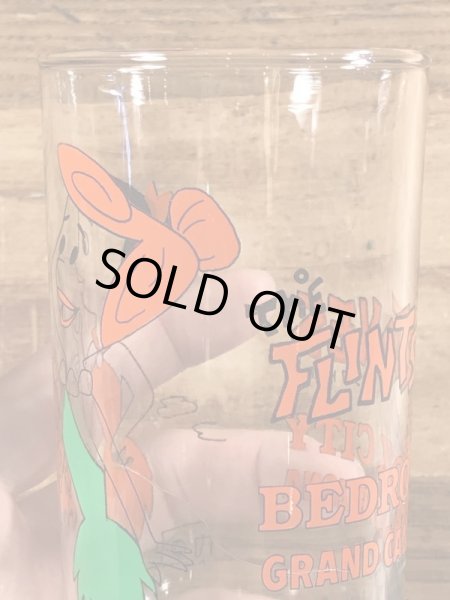 70年代頃のフリントストーンのビンテージのガラスコップ