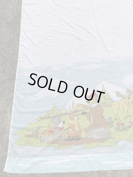 70’sのハンナバーベラのヨギベアのヴィンテージのベッドシーツ