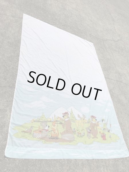 70’sのハンナバーベラのヨギベアのヴィンテージのベッドシーツ