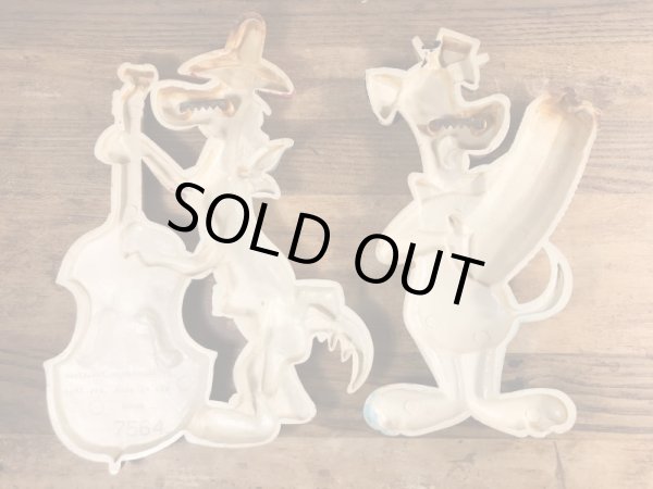 70’sのハンナバーベラのハックルベリーハウンドのヴィンテージのウォールデコセット