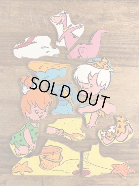 80年代頃のフリントストーンのビンテージのウッドパズル