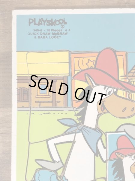 80年代頃のハンナバーベラの早撃ちマックのビンテージのウッドパズル