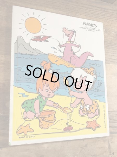 80年代頃のフリントストーンのビンテージのウッドパズル