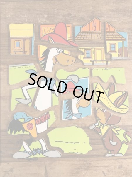 80年代頃のハンナバーベラの早撃ちマックのビンテージのウッドパズル