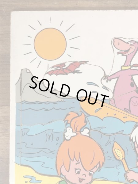 80年代頃のフリントストーンのビンテージのウッドパズル