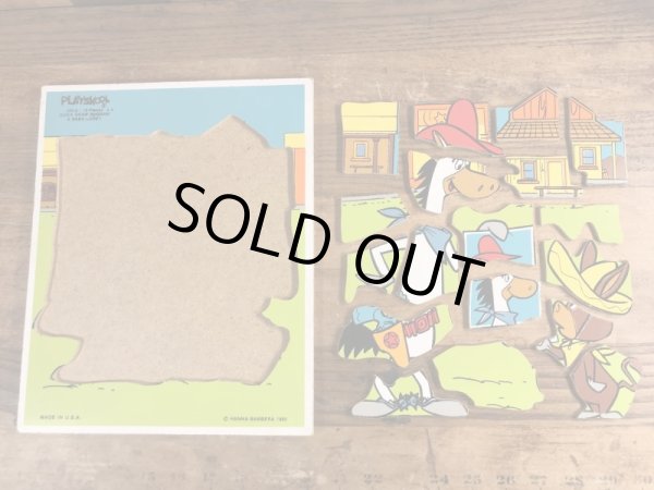 80年代頃のハンナバーベラの早撃ちマックのビンテージのウッドパズル