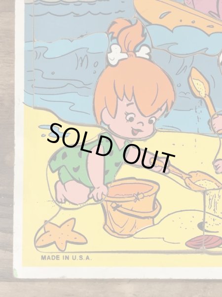 80年代頃のフリントストーンのビンテージのウッドパズル