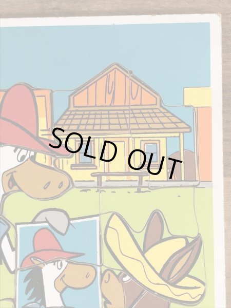 80’sのハンナバーベラのクイックドローマッグロウのヴィンテージのウッドパズル