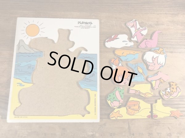 80年代頃のフリントストーンのビンテージのウッドパズル