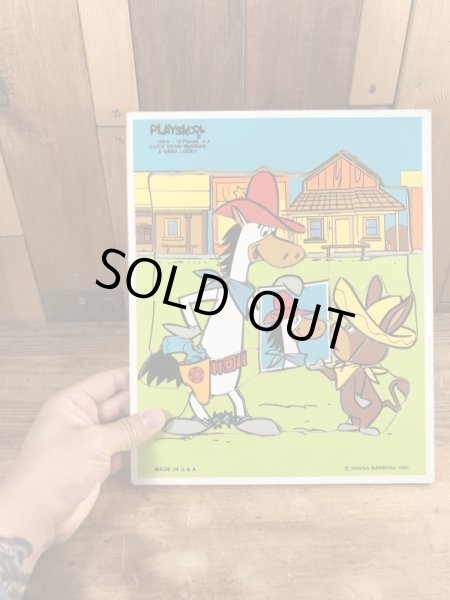 80’sのハンナバーベラのクイックドローマッグロウのヴィンテージのウッドパズル