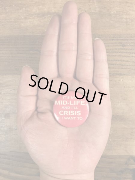 80年代頃のホールマーク社製のメッセージが書かれたビンテージの缶バッジ