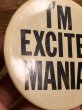 80年代頃のI'm Excited Mania!のメッセージが書かれたヴィンテージの缶バッチ