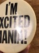 80年代頃のI'm Excited Mania!のメッセージが書かれたヴィンテージの缶バッチ