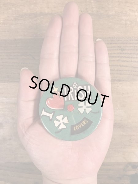 80’sのI Love Irishのルーレットが付いたヴィンテージの缶バッチ