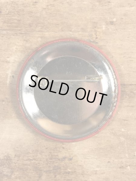 80'sのDon't Panic!のメッセージが書かれたビンテージの缶バッジ