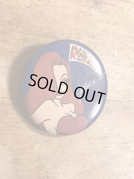 80年代頃のロジャーラビットのジェシカが描かれたビンテージの缶バッジ