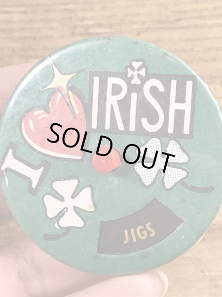80’sのI Love Irishのルーレットが付いたヴィンテージの缶バッチ