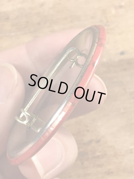 80'sのDon't Panic!のメッセージが書かれたビンテージの缶バッジ