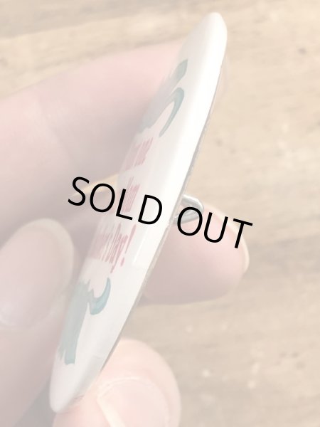 80年代頃のPlant One On Your Mom This Mother's Day!のメッセージが書かれたビンテージの缶バッジ